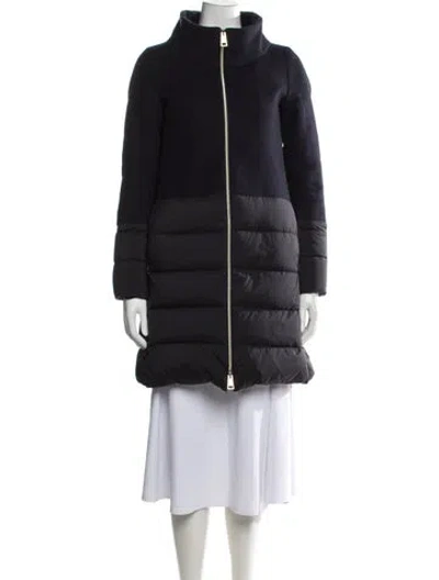 Pre-owned Herno Wool Down Coat In Blue