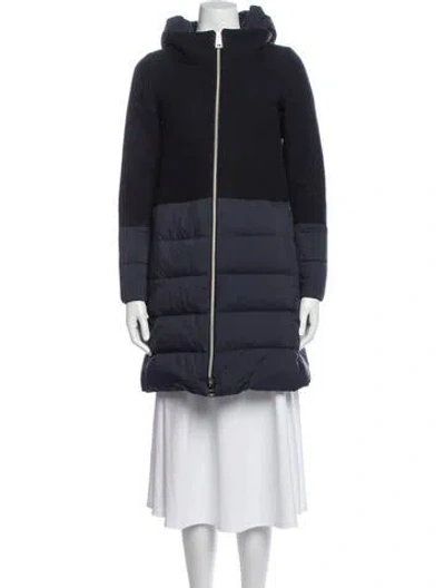 Pre-owned Herno Wool Down Coat In Blue