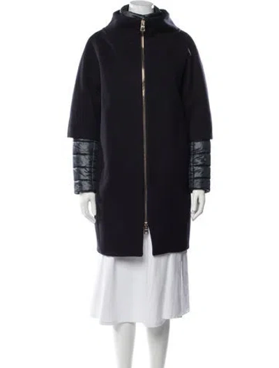 Pre-owned Herno Wool Down Coat In Blue