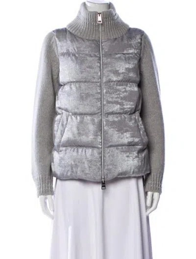 Pre-owned Herno Wool Down Coat In Gray