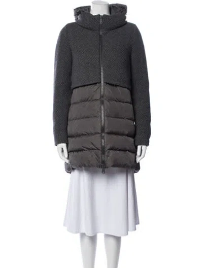 Pre-owned Herno Wool Down Coat In Grey