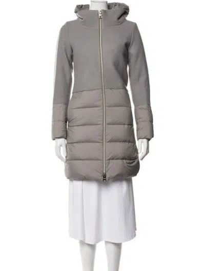 Pre-owned Herno Wool Down Coat In Grey