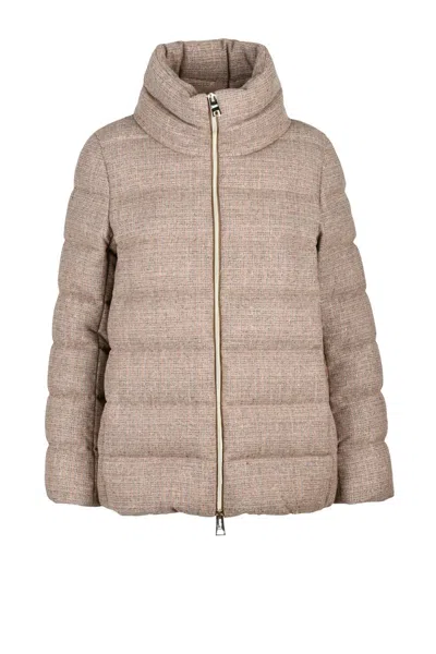 Herno Wool Down Jacket - Beige In Pink