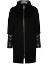 Herno Black Virgin Wool Coats In Black