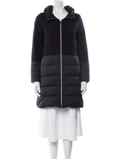 Pre-owned Herno Wool Down Jacket In Blue