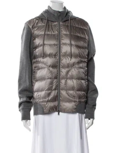 Pre-owned Herno Wool Down Jacket In Gray