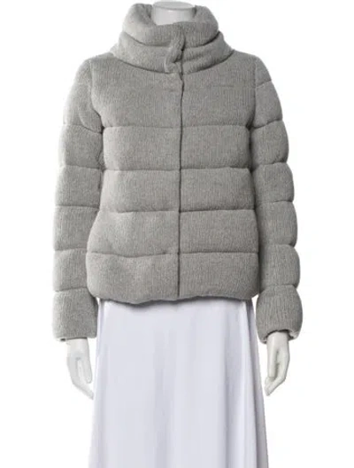 Pre-owned Herno Wool Down Jacket In Grey