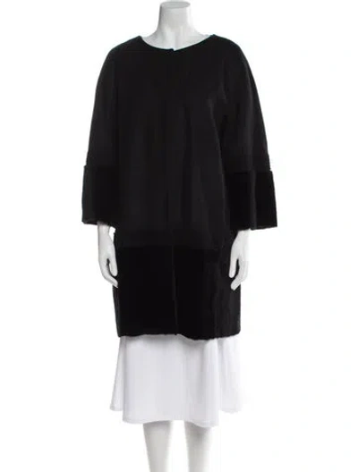 Pre-owned Herno Wool Faux Fur Vest In Black