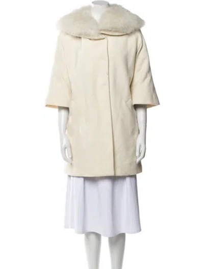Pre-owned Herno Wool Fur Coat In Neutral