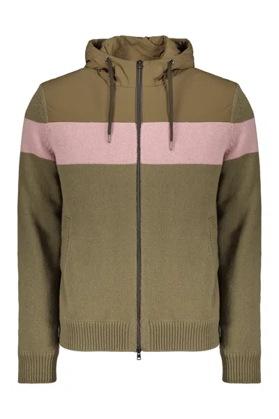 Herno Wool Jacket With Hood In Green