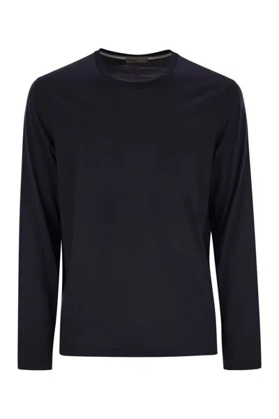Herno Wool Jersey T-shirt In Black