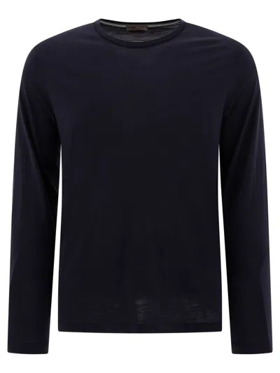 Herno Combed Yarn Wool Jersey T-shirt In Black