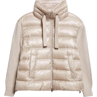HERNO HERNO WOOL KNIT & ULTRALIGHT NYLON PUFFER JACKET