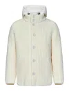 Herno Knitted Bomber Jacket In White