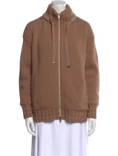 Pre-owned Herno Wool Mock Neck Sweater In Brown
