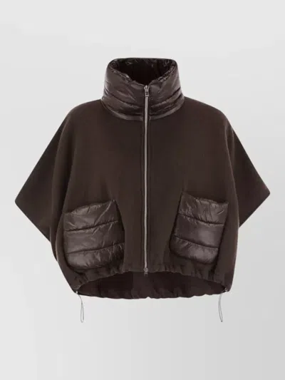 Herno Wool Nylon Short Quilted Down Jacket In Brown