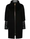 Herno Wool Outerwear Coat With Minimalist Design In Black