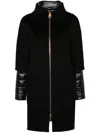 Herno Black Virgin Wool Coats In Black
