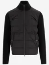 Herno Nylon And Wool Padded Cardigan Clothing In Black