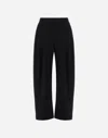 Herno Palazzo Trousers In Fluid Wool In Black