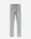 Herno Resort Trousers In Melange Suede Effect In Gray