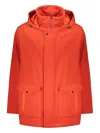 Herno Wool Parka Coat In Orange