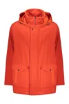 Herno Wool Parka Coat In Coral