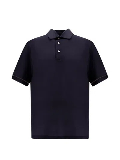 Herno Wool Polo Shirt In Blue