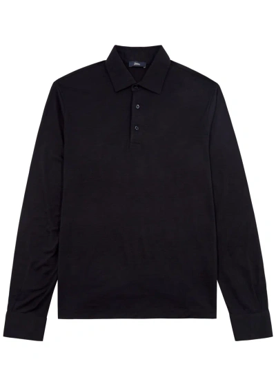 Herno Wool Polo Shirt In Navy