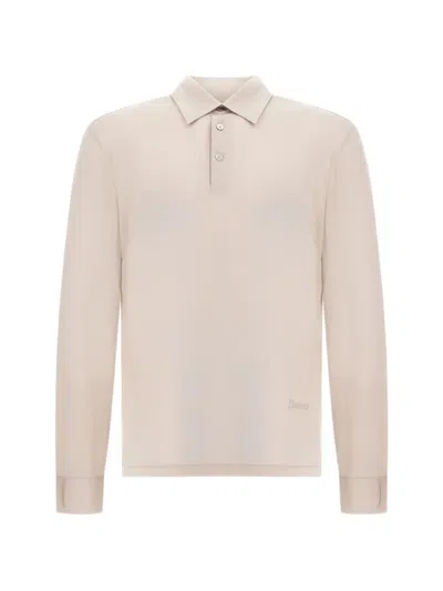 Herno Wool Polo Shirt In Nude