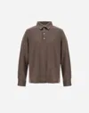 Herno Resort Polo Shirt In Soft Wool Jersey In Brown
