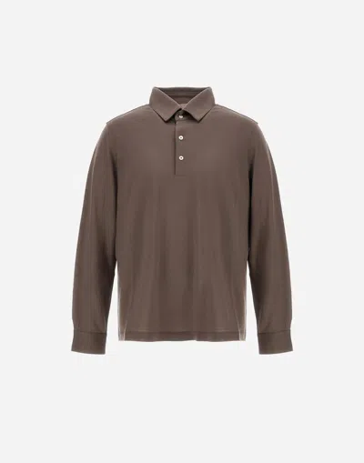 HERNO HERNO WOOL POLO SHIRT WITH LONG SLEVEES