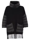 Herno Wool Poncho With Down Details