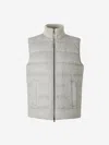 Herno Silk And Cashmere Down Vest In Ribbed Turtleneck