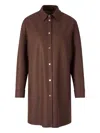 Herno Wool Snap-button Coat In Brown