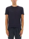 Herno Men Resort T-shirt In Cotton And Light Stretch Nylon In Blue