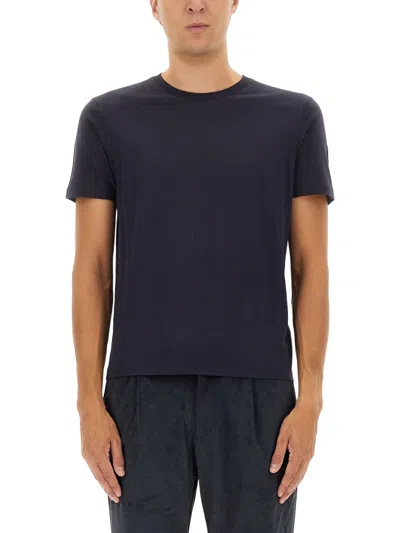 Herno Men Resort T-shirt In Cotton And Light Stretch Nylon In Blue