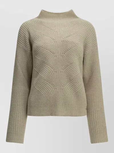 Herno Wool Turtleneck Cropped Sweater High Neck In Gray