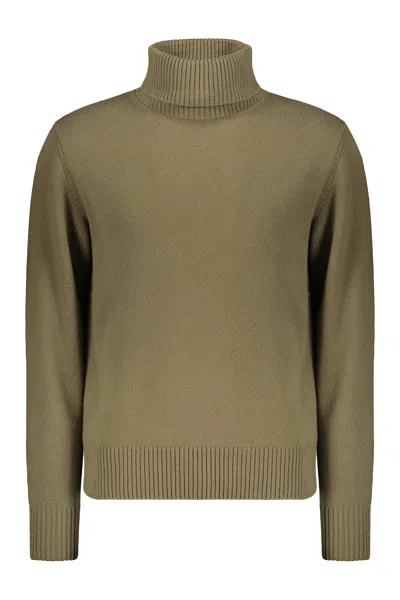 Herno Wool Turtleneck Sweater In Green