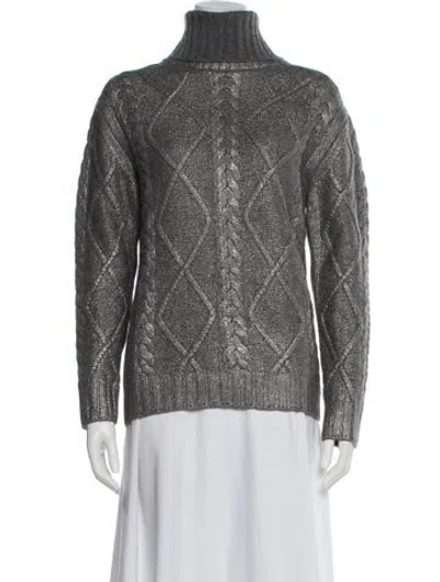 Pre-owned Herno Wool Turtleneck Sweater W/ Tags In Gray