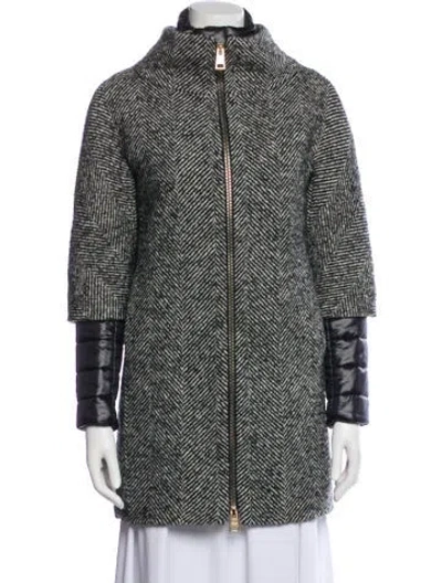 Pre-owned Herno Wool Tweed Pattern Coat In Multi