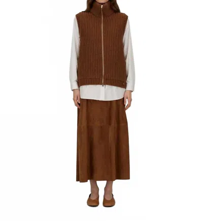 Herno Wool Vest In Carmello In Brown