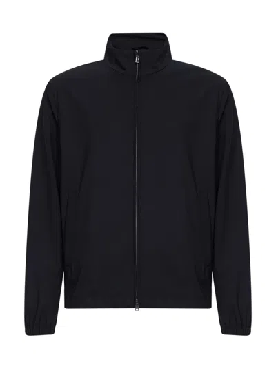 Herno Wool-blend Bomber Jacket In Black