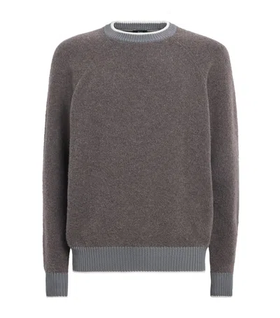 Herno Wool-blend Crew-neck Sweater In Gray