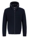 Herno Wool-blend Hooded Sweatshirt In Navy