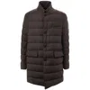 Herno Wool-blend Padded Down Jacket In Brown