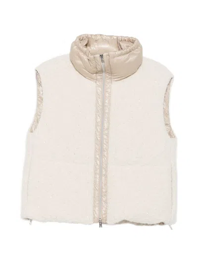 Herno Wool-blend Sleeveless Vest In Neutral