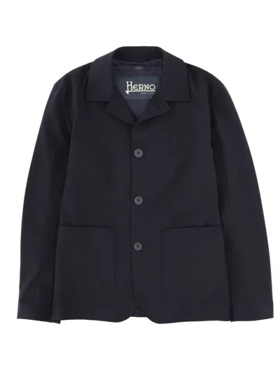 Herno Wool-blend Tailored Patch Pockets Blazer In Animal Print