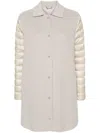 Herno Panelled Puffer Coat In Beige
