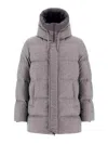 Herno Bomber Jacket In Cashmere, Silk And Ecoage In Grey